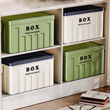 Maxbell Lidded Storage Bin Large Utility Crate with Handles for Toys Tools Transport