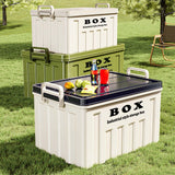 Maxbell Lidded Storage Bin Large Utility Crate with Handles for Toys Tools Transport