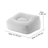 Maxbell Inflatable Foot Rest Pillow PVC Flocking Leg Rest Pillow for Travel Home Car Grey
