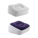 Maxbell Inflatable Foot Rest Pillow PVC Flocking Leg Rest Pillow for Travel Home Car Grey