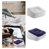 Maxbell Inflatable Foot Rest Pillow PVC Flocking Leg Rest Pillow for Travel Home Car Grey