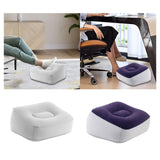 Maxbell Inflatable Foot Rest Pillow PVC Flocking Leg Rest Pillow for Travel Home Car Grey