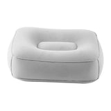Maxbell Inflatable Foot Rest Pillow PVC Flocking Leg Rest Pillow for Travel Home Car Grey