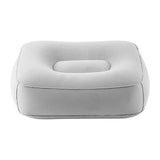Maxbell Inflatable Foot Rest Pillow PVC Flocking Leg Rest Pillow for Travel Home Car Grey