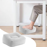 Maxbell Inflatable Foot Rest Pillow PVC Flocking Leg Rest Pillow for Travel Home Car Grey