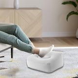 Maxbell Inflatable Foot Rest Pillow PVC Flocking Leg Rest Pillow for Travel Home Car Grey