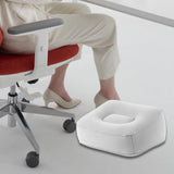 Maxbell Inflatable Foot Rest Pillow PVC Flocking Leg Rest Pillow for Travel Home Car Grey