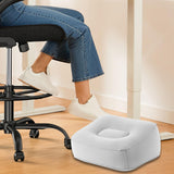 Maxbell Inflatable Foot Rest Pillow PVC Flocking Leg Rest Pillow for Travel Home Car Grey