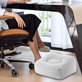 Maxbell Inflatable Foot Rest Pillow PVC Flocking Leg Rest Pillow for Travel Home Car Grey