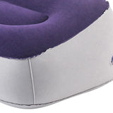 Maxbell Inflatable Foot Rest Pillow PVC Flocking Leg Rest Pillow for Travel Home Car Purple
