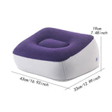 Maxbell Inflatable Foot Rest Pillow PVC Flocking Leg Rest Pillow for Travel Home Car Purple