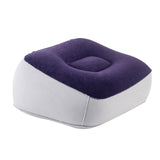 Maxbell Inflatable Foot Rest Pillow PVC Flocking Leg Rest Pillow for Travel Home Car Purple