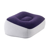 Maxbell Inflatable Foot Rest Pillow PVC Flocking Leg Rest Pillow for Travel Home Car Purple