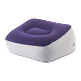 Maxbell Inflatable Foot Rest Pillow PVC Flocking Leg Rest Pillow for Travel Home Car Purple