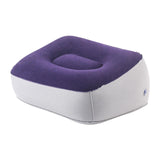 Maxbell Inflatable Foot Rest Pillow PVC Flocking Leg Rest Pillow for Travel Home Car Purple