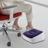 Maxbell Inflatable Foot Rest Pillow PVC Flocking Leg Rest Pillow for Travel Home Car Purple