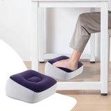 Maxbell Inflatable Foot Rest Pillow PVC Flocking Leg Rest Pillow for Travel Home Car Purple