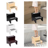 Maxbell 2 Step Stool for Kids with Handles Versatile Portable Bathroom Sink Non Slip Wood