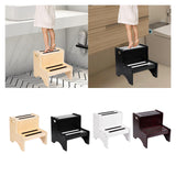 Maxbell 2 Step Stool for Kids with Handles Versatile Portable Bathroom Sink Non Slip Wood