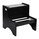 Maxbell 2 Step Stool for Kids with Handles Versatile Portable Bathroom Sink Non Slip Black