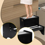 Maxbell 2 Step Stool for Kids with Handles Versatile Portable Bathroom Sink Non Slip Black