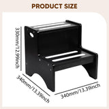 Maxbell 2 Step Stool for Kids with Handles Versatile Portable Bathroom Sink Non Slip Black