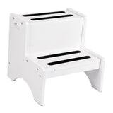 Maxbell 2 Step Stool for Kids with Handles Versatile Portable Bathroom Sink Non Slip White