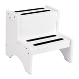 Maxbell 2 Step Stool for Kids with Handles Versatile Portable Bathroom Sink Non Slip White