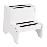 Maxbell 2 Step Stool for Kids with Handles Versatile Portable Bathroom Sink Non Slip White