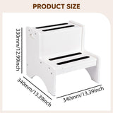 Maxbell 2 Step Stool for Kids with Handles Versatile Portable Bathroom Sink Non Slip White
