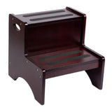 Maxbell 2 Step Stool for Kids with Handles Versatile Portable Bathroom Sink Non Slip Brown