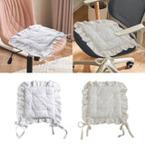 Maxbell Ruffle Chair Cushion Elegant Ruffled Chair Pad for Kitchen Farmhouse Country White