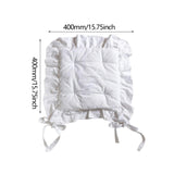 Maxbell Ruffle Chair Cushion Elegant Ruffled Chair Pad for Kitchen Farmhouse Country White