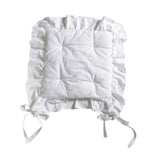 Maxbell Ruffle Chair Cushion Elegant Ruffled Chair Pad for Kitchen Farmhouse Country White