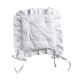 Maxbell Ruffle Chair Cushion Elegant Ruffled Chair Pad for Kitchen Farmhouse Country White