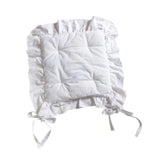 Maxbell Ruffle Chair Cushion Elegant Ruffled Chair Pad for Kitchen Farmhouse Country White