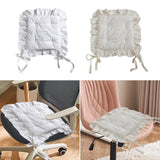 Maxbell Ruffle Chair Cushion Elegant Ruffled Chair Pad for Kitchen Farmhouse Country White