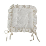 Maxbell Ruffle Chair Cushion Elegant Ruffled Chair Pad for Kitchen Farmhouse Country Beige
