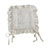 Maxbell Ruffle Chair Cushion Elegant Ruffled Chair Pad for Kitchen Farmhouse Country Beige