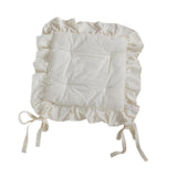 Maxbell Ruffle Chair Cushion Elegant Ruffled Chair Pad for Kitchen Farmhouse Country Beige