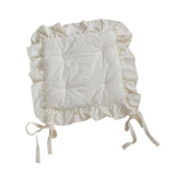 Maxbell Ruffle Chair Cushion Elegant Ruffled Chair Pad for Kitchen Farmhouse Country Beige