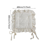 Maxbell Ruffle Chair Cushion Elegant Ruffled Chair Pad for Kitchen Farmhouse Country Beige