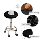 Maxbell TPU Waterproof Round Stool Cover Fits 37-43cm Dia Seat for Kitchen Accessory Black