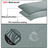 Maxbell TPU Waterproof Round Stool Cover Fits 37-43cm Dia Seat for Kitchen Accessory Light Gray
