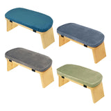 Maxbell Meditation Bench Comfortable with Soft Cushion Folding Wooden Kneeling Stool Blue