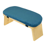 Maxbell Meditation Bench Comfortable with Soft Cushion Folding Wooden Kneeling Stool Blue