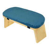 Maxbell Meditation Bench Comfortable with Soft Cushion Folding Wooden Kneeling Stool Blue