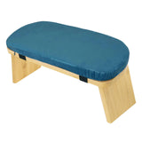 Maxbell Meditation Bench Comfortable with Soft Cushion Folding Wooden Kneeling Stool Blue