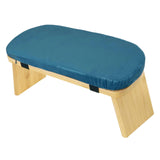 Maxbell Meditation Bench Comfortable with Soft Cushion Folding Wooden Kneeling Stool Blue
