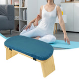 Maxbell Meditation Bench Comfortable with Soft Cushion Folding Wooden Kneeling Stool Blue